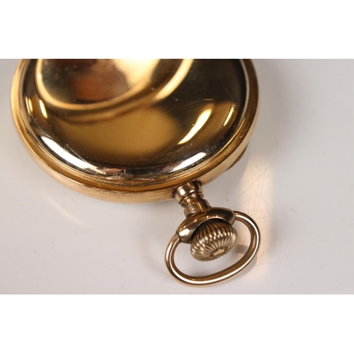 305 - An Elgin top winding pocket watch with gold plated case and sub second dial to 6 o'clock.