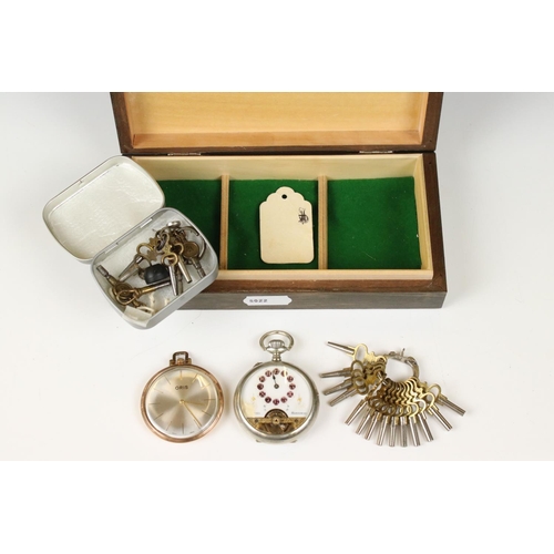 310 - Two vintage pocket watches to include an Art Deco 'Oris' example together with a collection of pocke... 