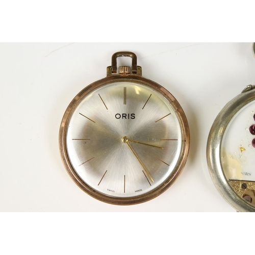 310 - Two vintage pocket watches to include an Art Deco 'Oris' example together with a collection of pocke... 