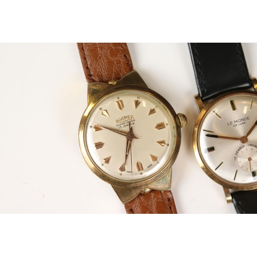 312 - A collection of five vintage gents wristwatches to include Avia, Montine, Garrard, Le Monde and Roam... 