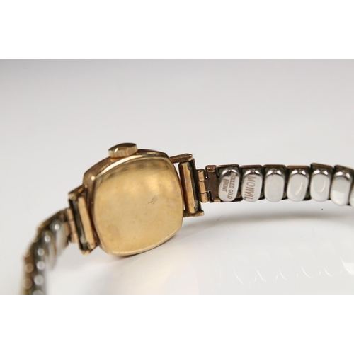 313 - A ladies Ingersol wristwatch set into a 9ct gold case with 9ct gold strap together with a similar 9c... 