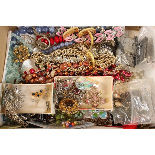 331 - A large mixed collection of vintage and contemporary costume jewellery to include silver examples.