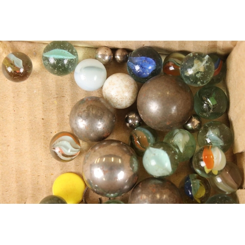 349 - A large collection of mixed marbles.