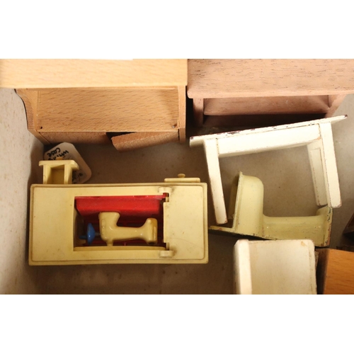 362 - Collection of mid 20th century dolls house furniture.