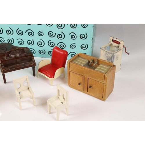 362 - Collection of mid 20th century dolls house furniture.