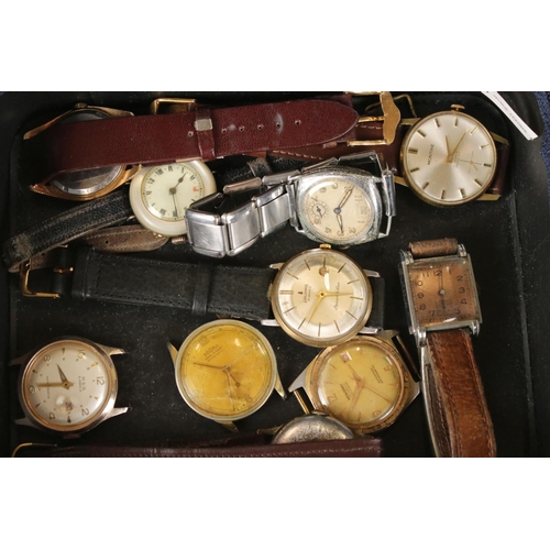 365 - Collection of vintage gents watches, to include Swiss & Jump Hour