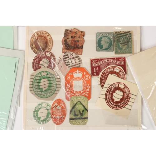 379 - A small collection of stamps to include Victorian and Edwardian examples.