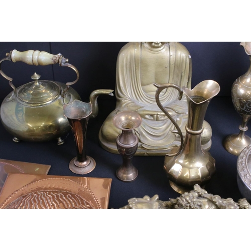 486 - Mixed lot including Brass and Indian Brass, Silver Plate, Plaster Buddha, Resin Chinese Dragon, Seve... 