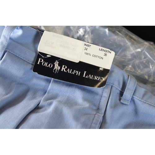 493 - Approximately Thirty Six Pairs of Polo Ralph Lauren Blue Cotton Trousers, as new mostly still in ori... 