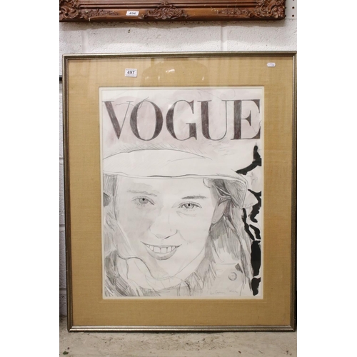 497 - Richard William Conway-Jones, an original signed artwork portrait of a lady, entitled ' Vogue '