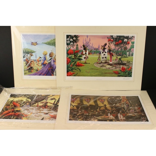 503 - Rodney Matthews, set of four limited edition Alice and Wonderland signed prints to include 'At The M... 