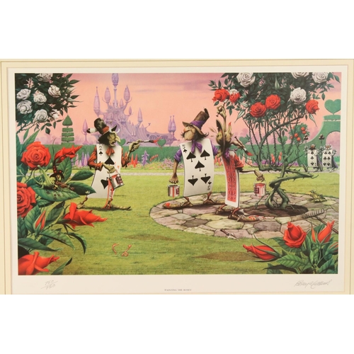 503 - Rodney Matthews, set of four limited edition Alice and Wonderland signed prints to include 'At The M... 