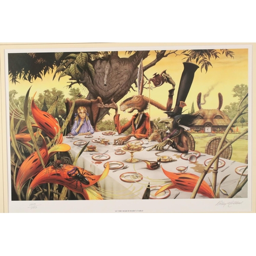 503 - Rodney Matthews, set of four limited edition Alice and Wonderland signed prints to include 'At The M... 