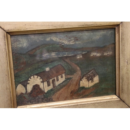 530 - Oil painting of an Irish Landscape, ' Arranmore from The Rosses ', 17cm x 11cm, framed and glazed