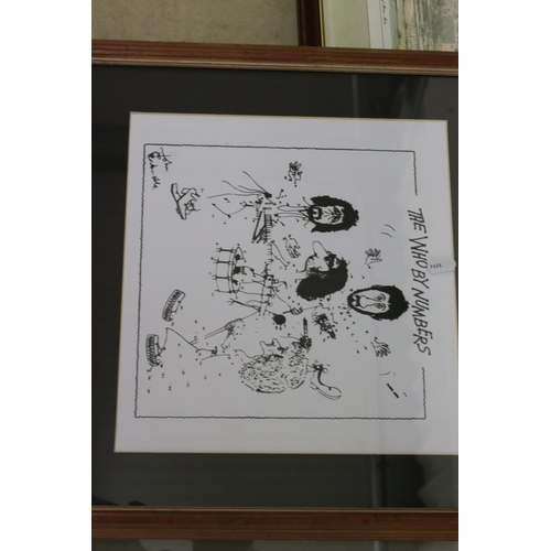 532 - Eight Prints including Two signed John Entwhistle Prints of the Vinyl Record Cover ' The Who by Numb... 