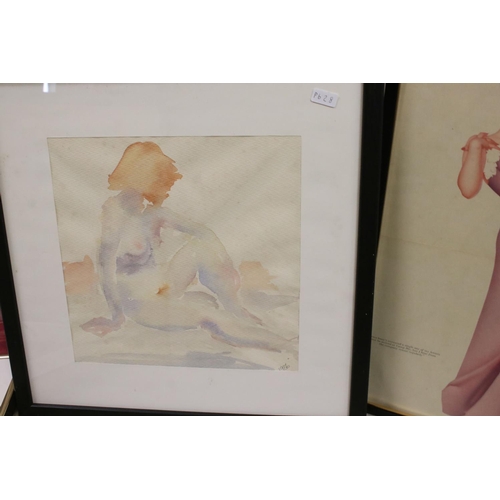 537 - Thirteen Framed and Glazed Prints of Glamour Girls and Semi-naked Women inlcuding signed Phillipe Bo... 