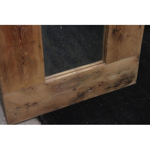 555 - Rustic Pine Framed Rectangular Mirror, 128cm x 60cm