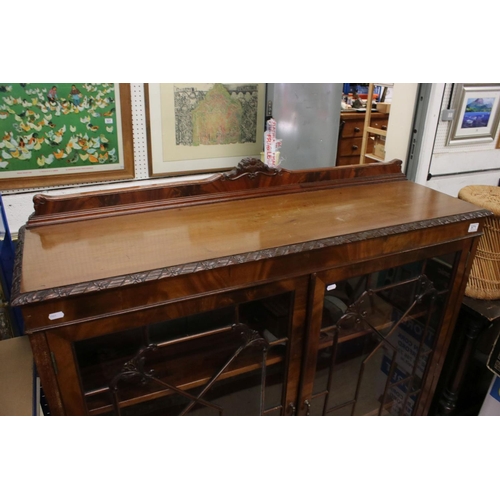 571 - George III style Mahogany Display Cabinet, the pair of glazed astragel doors opening to three adjust... 