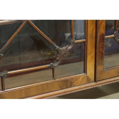 571 - George III style Mahogany Display Cabinet, the pair of glazed astragel doors opening to three adjust... 