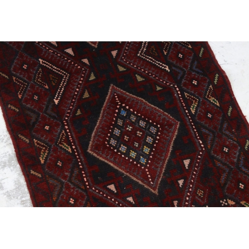 594 - Woolen Hand Knotted Meshwani Runner Rug, 242cm x 61cm