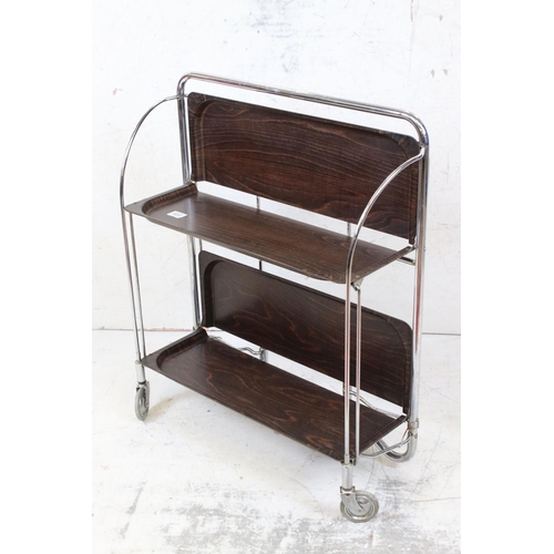 602 - 1960s Dinette folding serving trolley, made in Germany by Bremshey & Co, 64cm wide x 77cm high