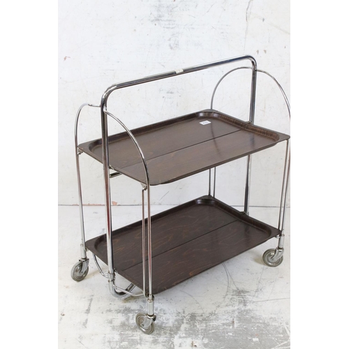 602 - 1960s Dinette folding serving trolley, made in Germany by Bremshey & Co, 64cm wide x 77cm high