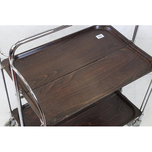 602 - 1960s Dinette folding serving trolley, made in Germany by Bremshey & Co, 64cm wide x 77cm high