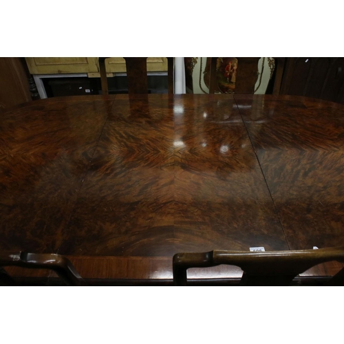 606 - Queen Anne Revival Walnut Twin Pedestal Dining Table, with one additional leaf, 208cm long x 106cm w... 