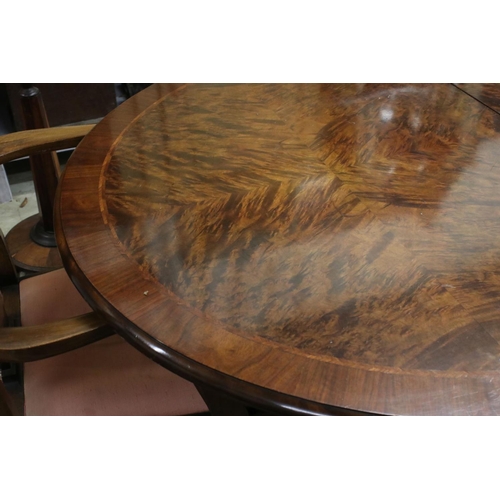 606 - Queen Anne Revival Walnut Twin Pedestal Dining Table, with one additional leaf, 208cm long x 106cm w... 