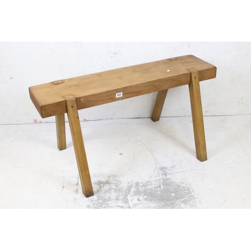 608 - Pine Pig style Bench, 110cm long x 54cm high