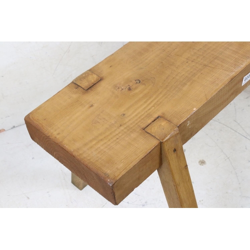 608 - Pine Pig style Bench, 110cm long x 54cm high