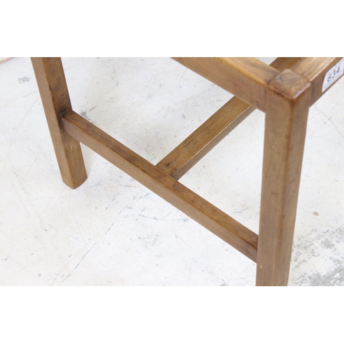 634 - Early 20th century walnut luggage rack, 68cm wide x 55cm high