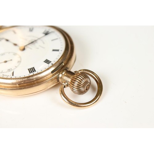 307 - A Tho's Russell & Son half hunter pocket watch, gold plated Elgin case, top winding movement with su... 