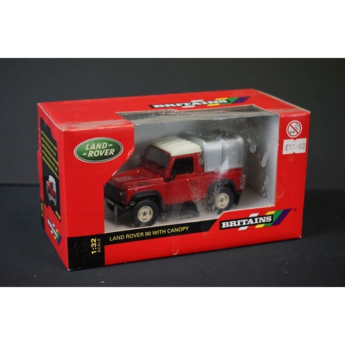 1107 - Four Boxed Britains 1:32 scale diecast Land Rover models to include 42101 Land Rover Defender 90 wit... 