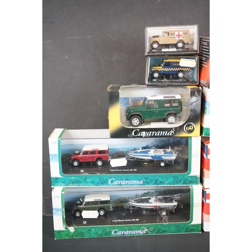 1115 - 23 Boxed / cased Cararama diecast models to include 2 x six-model sets, military (251XND) and Land R... 