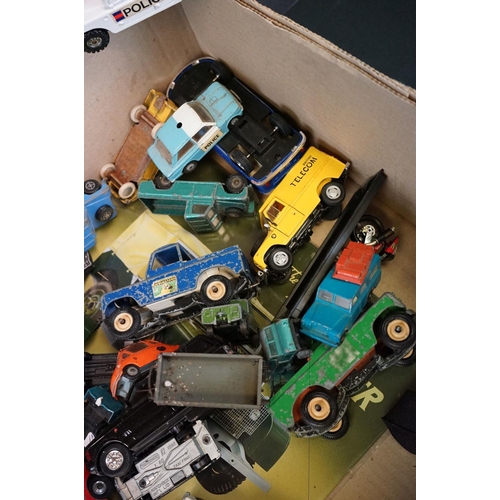 1117 - Around 50 play worn diecast models to include Corgi, Matchbox, Britains and Hongwell, featuring Corg... 