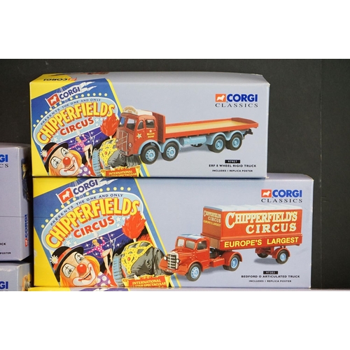 1132 - 11 Boxed Corgi Classics Chipperfields Circus diecast models with certificates to include 97957, 9788... 