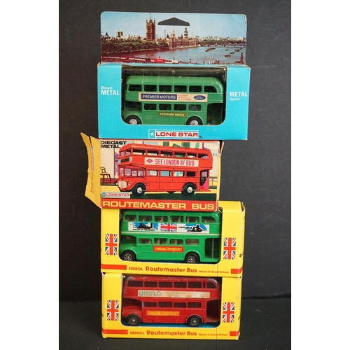 1146 - 11 Boxed diecast model buses to include Corgi 1120 Midland Red Motorway Express Coach, Dinky 289 Rou... 