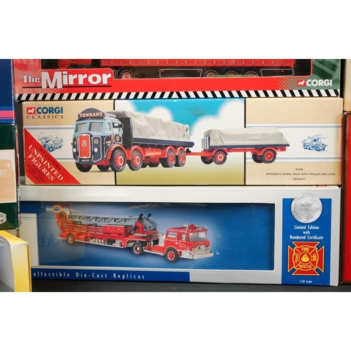 1153 - 24 Boxed diecast models, mainly Corgi examples to include Corgi ltd edn 52103 Mack CF Aerial Ladder,... 