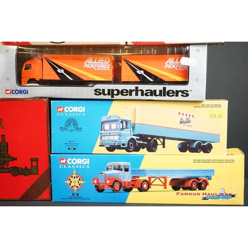 1153 - 24 Boxed diecast models, mainly Corgi examples to include Corgi ltd edn 52103 Mack CF Aerial Ladder,... 