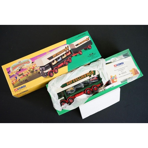 1165 - 12 boxed Corgi The Showmans Range, to include 24801 Leyland Dodgem Truck & Caravan Set, 21701 AEC Cl... 