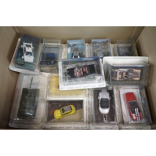 1166 - 25 Carded The James Bond Car Collection diecast models to include Maserati Biturbo 425, Jaguar XKR, ... 