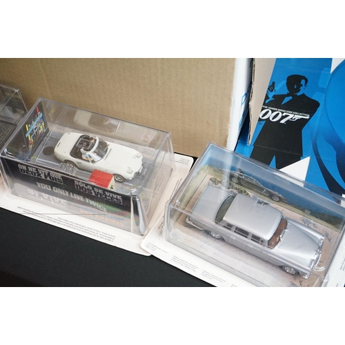 1166 - 25 Carded The James Bond Car Collection diecast models to include Maserati Biturbo 425, Jaguar XKR, ... 