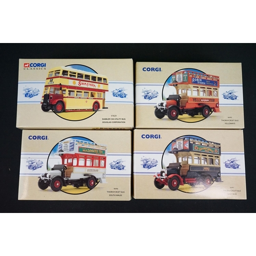 1169 - 16 Boxed Corgi Classics Public Transport diecast models to include 97821 Daimler 1/2, 97871 Karrier ... 