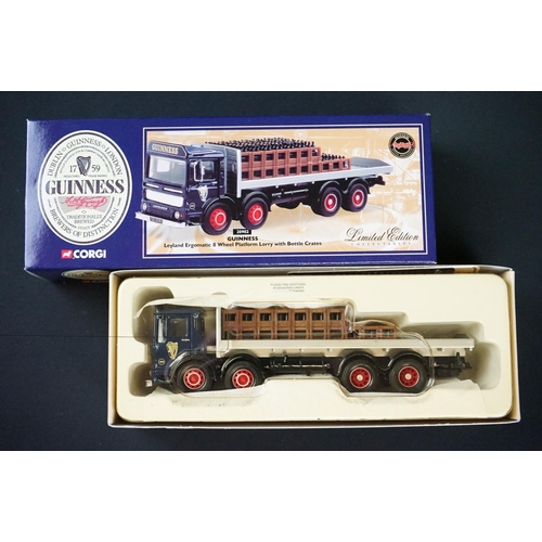 1170A - Seven boxed Corgi Guinness diecast models to include 3 x Past & Present (59565 Volvo Rigid Lorry & C... 