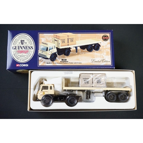 1170A - Seven boxed Corgi Guinness diecast models to include 3 x Past & Present (59565 Volvo Rigid Lorry & C... 