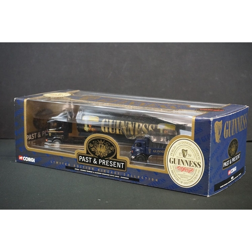 1170A - Seven boxed Corgi Guinness diecast models to include 3 x Past & Present (59565 Volvo Rigid Lorry & C... 