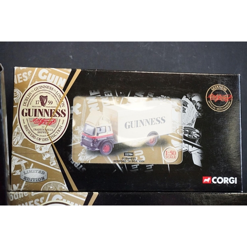 1172A - 13 Boxed Corgi ltd edn Guinness 1/50 diecast models to include 55801 Kenworth T925 with Semi Box Tra... 