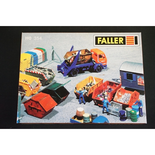 237 - 10 Boxed Faller HO gauge plastic model kits to include 5 x sealed examples, includes 190175, 120251,... 