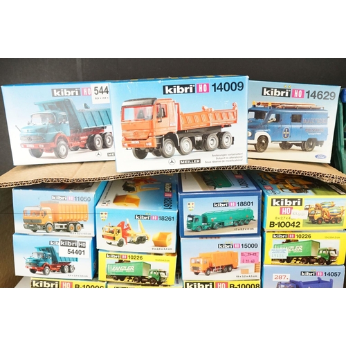 240 - Collection of raound 70 boxed Kibri HO gauge plastic model kits, all various lorries & commercia veh... 